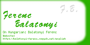 ferenc balatonyi business card